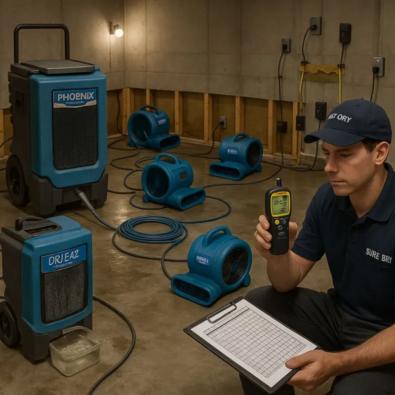 Structural Drying and Dehumidification process in Riviera Beach, FL